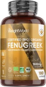 Organic Fenugreek Capsules - 180 Capsules - 3 Months Supply - Rich in Dietary Fibre - Natural Source of Saponins - Soil Association Certified - Vegan & Gluten-Free Fenugreek Supplement for Women & Men - Image 2