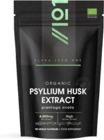 Organic Fibre Supplement 4000mg Psyllium Husk - Natural Prebiotic Fibre Supplement from Raw Plantago Ovata Seeds - 90 Vegan Capsules - Resealable and Recyclable Pouch by Alpha01 - Image 2