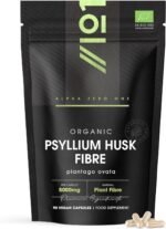 Organic Fibre Supplement 5000mg Psyllium Husk - Natural Prebiotic Fibre Supplement from Raw Plantago Ovata Seeds - 90 Vegan Capsules - Resealable and Recyclable Pouch by Alpha01 - Image 2