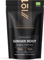 Organic Ginger Root 1400mg - High Strength Zingiber Officinale Supplement - 90 Vegan Capsules (45 Day Supply) - Resealable and Recyclable Pouch - by Alpha01 - Image 2