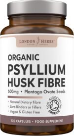 Organic Psyllium Husk Capsules 1200mg | High Strength Psyllium Husk Fibre Supplement | 120 Vegan Capsules | Daily Soluble Fibre Supplement - Image 2