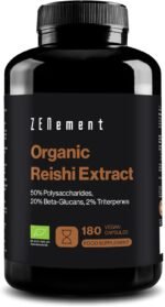 Organic Reishi Extract 12000 mg (20:1) - 50% Polysaccharides, 20% Beta-Glucans, 2% Triterpenes (Ganoderma Lucidum) - 180 Vegan Capsules (6 Months) - No Additives, Non-GMO - Zenement - Image 2