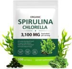 Organic Spirulina Capsules - 3100MG Per Serving, Spirulina Chlorella Powder Supplement, Green Algae Supplement Rich in Chlorophyll, Vegan & High Protein Non GMO, 300 Capsules - Image 2