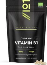 Organic Vitamin B1 Thiamin 50mg – 100% Plant Based (Mung Beans) - 60 Vegan Capsules – Contributes to Normal Functioning of The Nervous System – Resealable and Recyclable Pouch by Alpha01 - Image 2