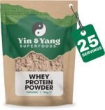 Organic Whey Protein 750g, by Yin & Yang Superfoods. Grass Fed, 19.4g of Protein Per Serving, Natural Chocolate Flavour, with Pure Cacao and Coconut Sugar (25 Servings) - Image 2