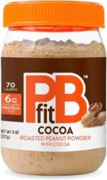 PBfit Chocolate Peanut Butter Powder - 88% Less Fat, 5g of Protein, Gluten Free Natural Nut Butter Spread - Powdered Peanut Butter Spread from Real Roasted Pressed Peanuts and Cocoa - 225g - Image 2