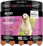 PETSY™ Dog Vitamins & Supplements 20-in-1 Essential Multivitamins, B2,B3,B6,B7,B12, Vit C, Folic Acid, Biotin, Glucosamine, Chondroitin, Wild Alaskan Salmon oil, Hemp Seed oil, Probiotics Blend Treats - Image 2