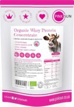 PINK SUN Organic Whey Protein Concentrate Powder Unflavoured 1kg (80% Protein with BCAA) Soy Free Grass Fed Gluten Free No Additives Vegetarian Undenatured Non GM Certified Bio UK - Image 2