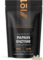 Papain Enzyme 125,000 Enzymatic Units – High Strength Proteolytic Enzyme Supplement – 90 Vegan Capsules- Resealable and Recyclable Pouch by Alpha01 - Image 2