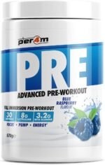 Per4m Pre Workout Powder | Intense Pump, Sustained Energy & Mental Focus | L-Citrulline, Beta Alanine & Caffeine & Added Hydration (570g, Blue Raspberry) - Image 2