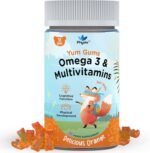 Physis Kids Multivitamin Omega Gummies | Ages 2+ | 30 Orange Flavour Chewable with Vitamins C, D, Omega 3 & More | Kids Vitamins Chewies for Cognition, Energy & Growth | Children's Multivitamins - Image 2