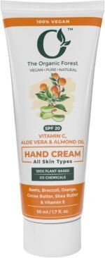 Plant Based Vitamin C Hand Cream for Dry Hands – Anti-Aging Hands Moisturiser with Shea Butter, Cocoa Butter & SPF – Non-Greasy Hand Repair Cream for Dry, Cracked Skin – Best Vegan Mini Handcream - Image 2