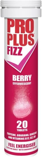 Pro Plus Fizz - 20 Effervescent Berry Flavour Tablets - Caffeine, Guarana, Ginseng and Vitamins B12, B2 & B6 - Image 2
