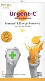 Pro-Ven Probiotics Urgent-C Daytime Kickstart Vitamin C, D, Zinc & Selenium Immune & Energy Intensive Formula25 Billion CFU Live Bacteria Orange Fizzy Drink, 7 Sachets - Image 2