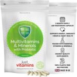 Probiotic Multivitamins & Minerals | 60 Tablets | Live Lactobacillus Acidophilus, Prebiotics, Zinc, Vitamin D, Iron & B-Complex | Gut Health & Immune Support | Just Vitamins - Made in UK - Image 2