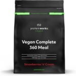 Protein Works - Vegan Complete 360 Meal, Award-Winning Meal Replacement, Tri-Protein Blend, Premium Plant-Based Ingredients, Essential Vitamins & Minerals, Strawberries n Cream Classic, 5 Meals, 500g - Image 2