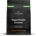 Protein Works - Vegan Protein Extreme, Premium Vegan Protein Powder, Plant-Based Protein Shake, Essential Amino Acids, Vitamins & Minerals, Low Sugar, Salted Caramel Bandit, 57 Servings, 2kg - Image 2