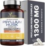 Psyllium Husks Capsules - 1300mg Fibre Supplement - 180 Vegan Capsules with Added Peppermint & Ginger - 2 Capsules not Tablets Per Serving - Plantago Ovata Plant Seeds - Made in The UK by YrHealth - Image 2