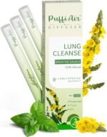 Puffiair Herbal Diffuser Pen, Mullein Flavoured Lung Cleanse Inhaler, 12cm No Nicotine Inhaler with Mullein, Thyme & Mint Extracts, Green 1800 Uses - Image 2