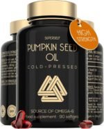 Pumpkin Seed Oil Capsules 3000mg – Cold Pressed Pumpkin Seed Oil for Hair Growth & Bladder Support – 100% Pure, No Additives – High in Omega 6 & 9 - UK Made Supplement - 90 Softgels Easy to Swallow - Image 2