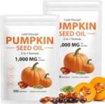 Pumpkin Seed Oil Capsules, 600PCS Pumpkin Seed Oil for Hair Growth & Prostate Health, Hormone Balance, Cold Pressed, Supports Urinary, 2-in-1 Formula Skin Care (2 PCS) - Image 2