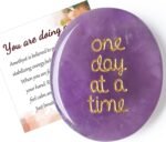 QINJIEJIE Worry Stone Amethyst Thumb Stones Healing Crystals Anxiety Relief for Adults Small Gifts Crystals Spiritual Crystal Gifts for Women Kids Stocking Fillers Women - Image 2