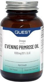 Quest Evening Primrose Oil 1000mg - 90x Primrose Oil Capsules 1000mg for Skin Support & Hormonal Balance. Cold Pressed Primrose Oil with 10% (100mg) GLA per 1000mg Capsule - Image 2