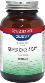 Quest Super Once A Day Multivitamin & Minerals 120x Tablets. 17 Vitamins & 12 Minerals with Vitamin A, B, C, D, Iron & Zinc for Men & Women. for Optimal Health, Reduces Fatigue & Immunity (1 Pack) - Image 2