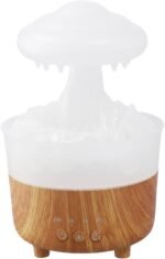 Raindrop Humidifier and Aroma Essential Oil Diffuser with 7 Color Night Light, Quiet Mist for Bedroom, Sleep Aid and Relaxation with Remote Control(White) - Image 2
