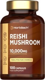 Reishi Mushroom Capsules 10,000mg | Red Reishi Extract (5:1) | High Strength Supplement | 100 Powder Capsules | by Horbaach - Image 2
