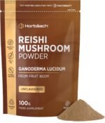 Reishi Mushroom Powder | High Strength Reishi Mushroom Extract Supplement | 50 Servings - 100g Vegan Powder | Unflavoured | by Horbaach - Image 2