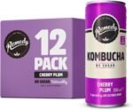 Remedy Kombucha Tea - Cherry Plum - Sparkling Live Cultured Drink - Naturally Sugar Free Soft Drink - Prime Probiotic Drink for Gut Health - 12 x 250ml - Image 2