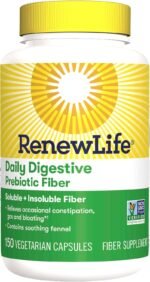Renew Life Adult Daily Digestive Prebiotic Fiber, 150 Vegetarian Capsules (Package May Vary) - Image 2