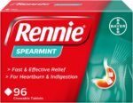 Rennie Spearmint Flavour Antacid, Heartburn and Indigestion Chewable Tablets, 1 pack of 96 tablets - Gets to work in 60 seconds for fast and effective heartburn relief - Image 2