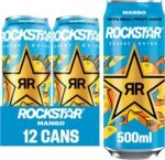 Rockstar Juiced Energy Drink - Mango - Non-Alcoholic - 160 mg Caffeine - Caffeinated Drink with Taurine, Guarana, Ginseng, & B-Vitamins - 12 x 500ml cans - Image 2