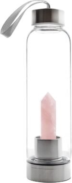 Rose Quartz Crystal Water Bottle Purifying Energy Healing Drinks Bottle 500ml - Image 2