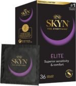 SKYN Elite Condoms Pack of 36 / Skynfeel Latex Free for Men, Regular Size, Ultra-Thin & Soft, Smooth Straight Shape, 53mm Wide - Image 2