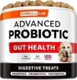 STRELLALAB Dog Probiotics for Gut Health & Digestive Enzymes Fiber Supplement - Anti Diarrhea, Constipation, Upset Stomach, Gas Relief - Digestion Treats Chews - 60 Count (Pack of 1) Beef - Image 2