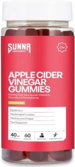SUNNA SUPPLEMENTS Apple Cider Vinegar Gummies 1000mg – Supports Metabolism & Immune Health – with Vitamin C, Chromium & Pomegranate – Vegan, Non-GMO, Gluten Free – 60 Gummies - Image 2