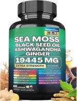 Sea Moss Black Seed Oil Ashwagandha Turmeric Manuka Honey Ginger Dandelion Chlorophyll Bladderwrack Elderberry Burdock Root Vitamin D3 & C Vegetarian Capsules - Image 2
