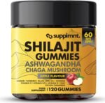 Shilajit Gummies with Ashwagandha, Chaga Mushroom, Ginger, Turmeric, Black Seed Oil, Ginseng, Vitamins C, B12, D, Zinc, Ceylon Cinnamon, 120 Gummies, 60 Day Supply, Apple Flavour - Image 2
