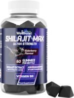 Shilajit Max Gummies – 200mg Shilajit, 40mg Ashwagandha, 2mg Vitamin B6 – Vegan Elderberry Flavour – Energy, Vitality & Well-Being Support for Adults (1 Month Supply). - Image 2