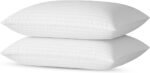 Sleep&Smile Super Firm Support Pillows 2 Pack Hotel Quality Satin-Stripe, Anti-Allergy & Machine Washable, Standard Size - Image 2