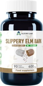 Sliperry Elm 8,000mg | 20:1 Extract (400mg) | 90 Vegan Capsules | High Strength Digestive Health & Acid Reflux Support | 3rd Party Lab Tested | GMP Certified - Image 2