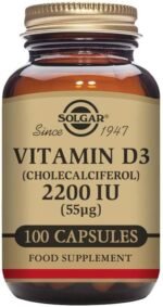 Solgar Vitamin D3 (Cholecalciferol) 2200 IU (55 µg) Vegetable Capsules - Pack of 100 - Healthy Bones and Teeth - Supports Immunity and Muscle Function - Vegetarian - Image 2