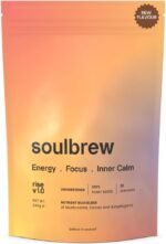 SoulBrew Rise Unsweetened Mushroom Coffee Alternative - with Lion's Mane, Cordyceps, Chaga, Maca, Ashwagandha & Cacao – Gut Friendly Nootropic Superfood (30 Servings, Vegan) - Image 2