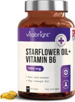 Starflower Oil Capsules 1000mg | 3 Months High GLA Borage with Vitamin B6 | Cold Pressed Star Flower Oil 1000mg Softgels | Vitabright Starflower Supplement High Strength - Image 2