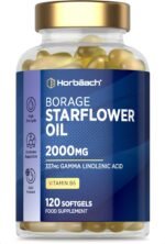 Starflower Oil Capsules 2000mg | 337mg GLA | Cold-Pressed Borage Oil with Vitamin B6 | Natural Source of Omega-6 | 120 Softgels | by Horbaach - Image 2