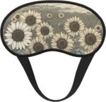 Sunflowers Chamomile Print Adults Sleep Comfort Eye Mask Light Blocking Nap Aid for Travel Insomnia Camping - Image 2
