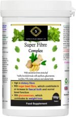 Super Fibre Complex High Fibre Psyllium Husk Glucommanan Sugar Beet Stevia Leaf Weight Loss Slimming Fat Burners Supplement Vegetarian Vegan Gluten Free Dairy Free 180g Powder - Image 2